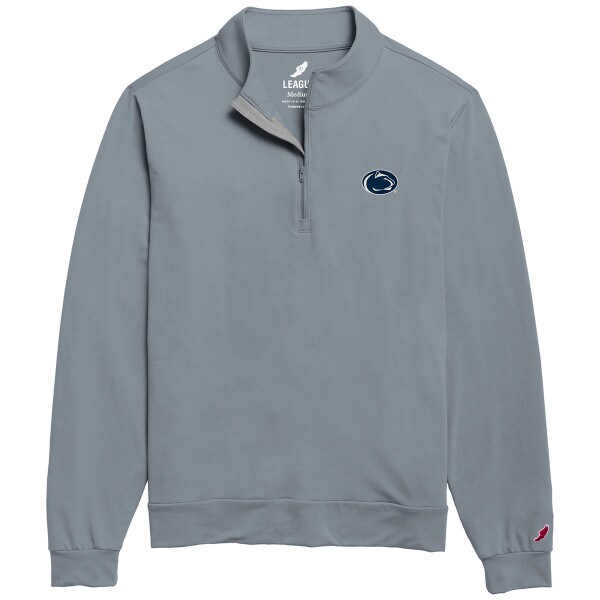 light weight light blue 1/4 zip with Penn State Athletic Logo on left chest